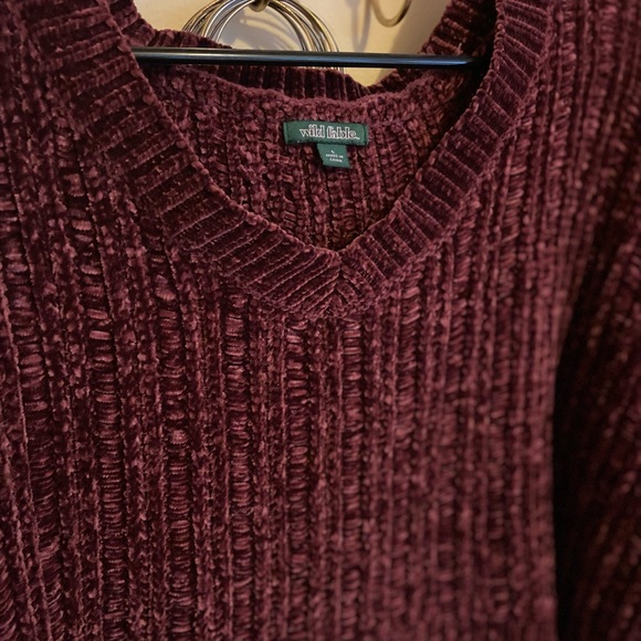 Red/Purple Oversized Crop Sweater - Picture 8 of 8